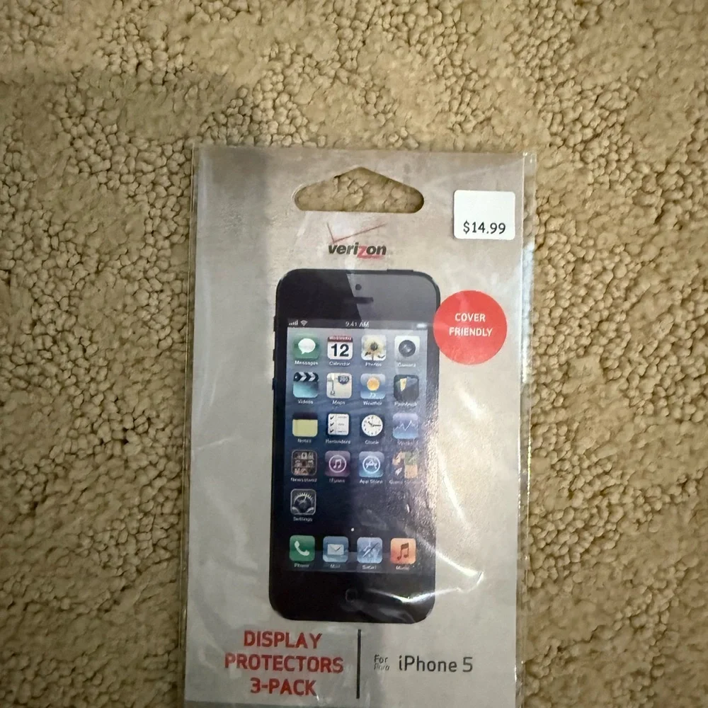 Verizon Black Screen Protectors for iPhone 5 - 3 Pack
